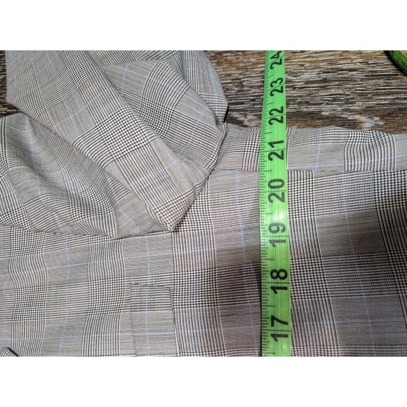 Brooks Brothers Mens Beige Plaid 2 Button 100 Wool Jacket Blazer 44 R Preppy 124 - Picture 9 of 10